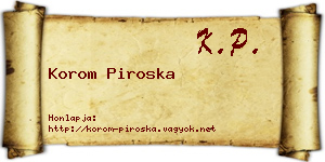 Korom Piroska névjegykártya