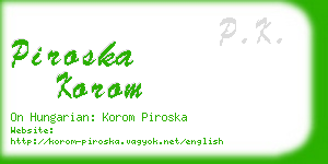 piroska korom business card